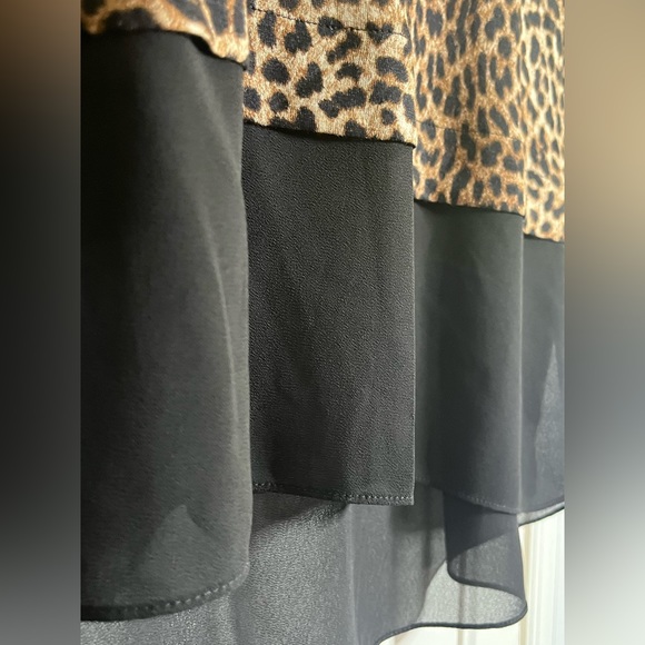 NBW - New Michael Kors Long Sleeve Leopard 🐆 Print Top Sz XL - Picture 4 of 6